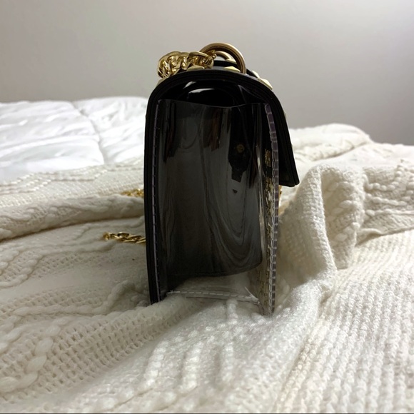 NEW Clear Studded Handbag- in Black - Picture 4 of 5